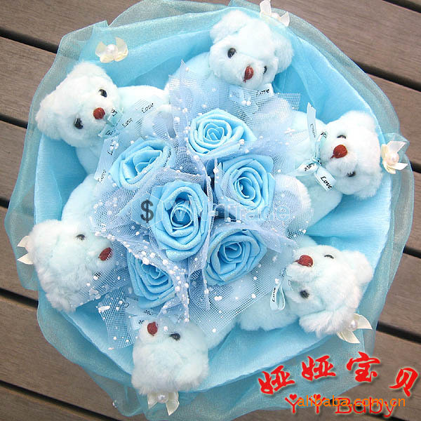 6 Gấu Teddy Voan Xanh Dương