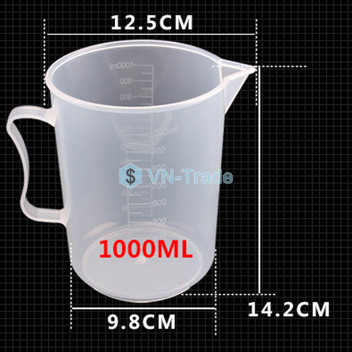 Bộ 2 Ca Đong Nhựa Có Vạch Chia Định Lượng 1 Lít 