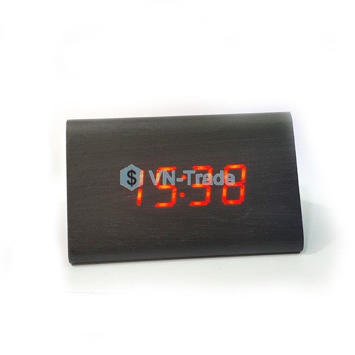 Đồng Hồ Gỗ Báo Thức Hình Tam Giác 1300 (Đỏ)