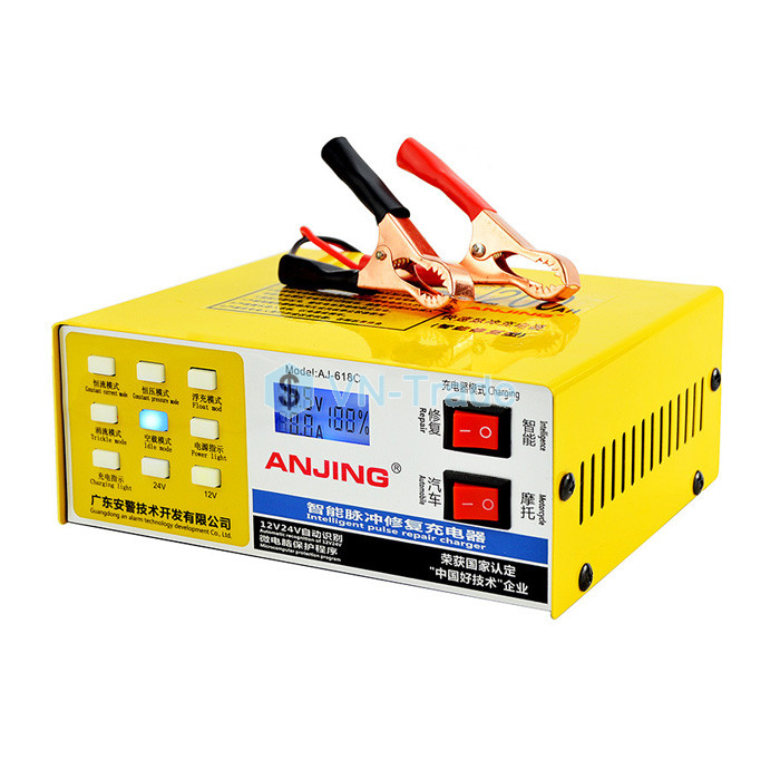 Máy Sạc Bình Ắc Quy Tự Động 12V-24V (6AH-200AH)