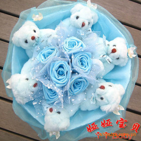 6 Gấu Teddy Voan Xanh Dương