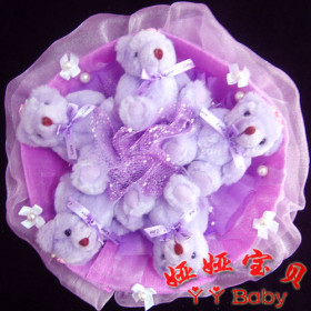 5 Gấu Teddy Voan Tím