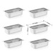Combo 6 Khay Inox 1/3 Cao 10cm Không Nắp