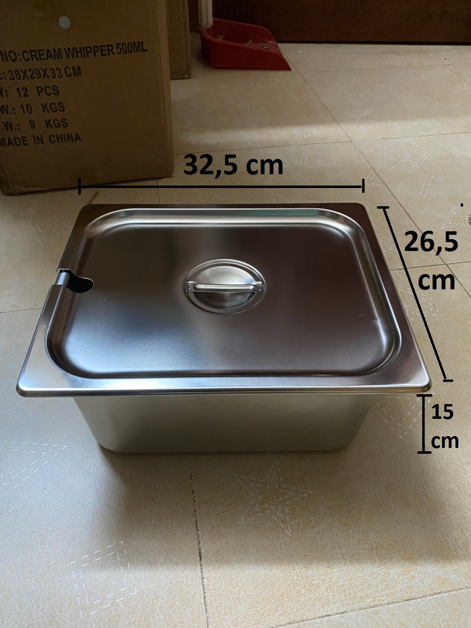 Khay Inox 1/2 Cao 15cm Nắp Khuyết Khay Inox 1/2 Cao 15cm Nắp Khuyết
