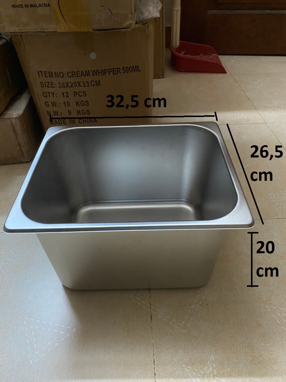 Khay Inox 1/2 Cao 20cm Không Nắp Khay Inox 1/2 Cao 20cm Không Nắp