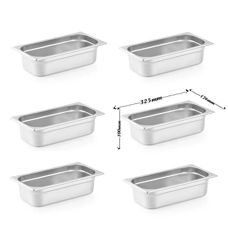 Combo 6 Khay Inox 1/3 Cao 10cm Không Nắp Combo 6 Khay Inox 1/3 Cao 10cm Không Nắp