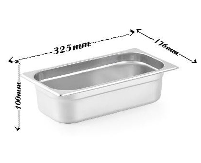 Khay Inox 1/3 Cao 10cm Kh&ocirc;ng Nắp
