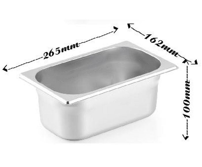 Khay Inox 1/4 Cao 10cm Không Nắp Khay Inox 1/4 Cao 10cm Không Nắp