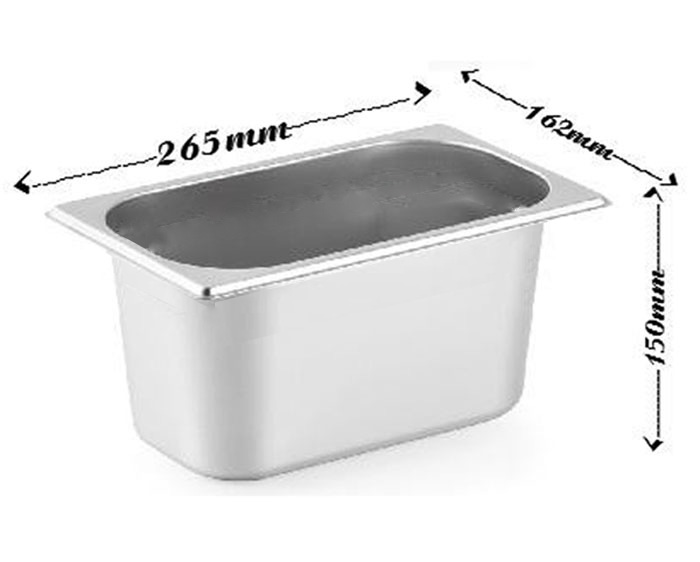 Khay Inox 1/4 Cao 15cm Không Nắp Khay Inox 1/4 Cao 15cm Không Nắp