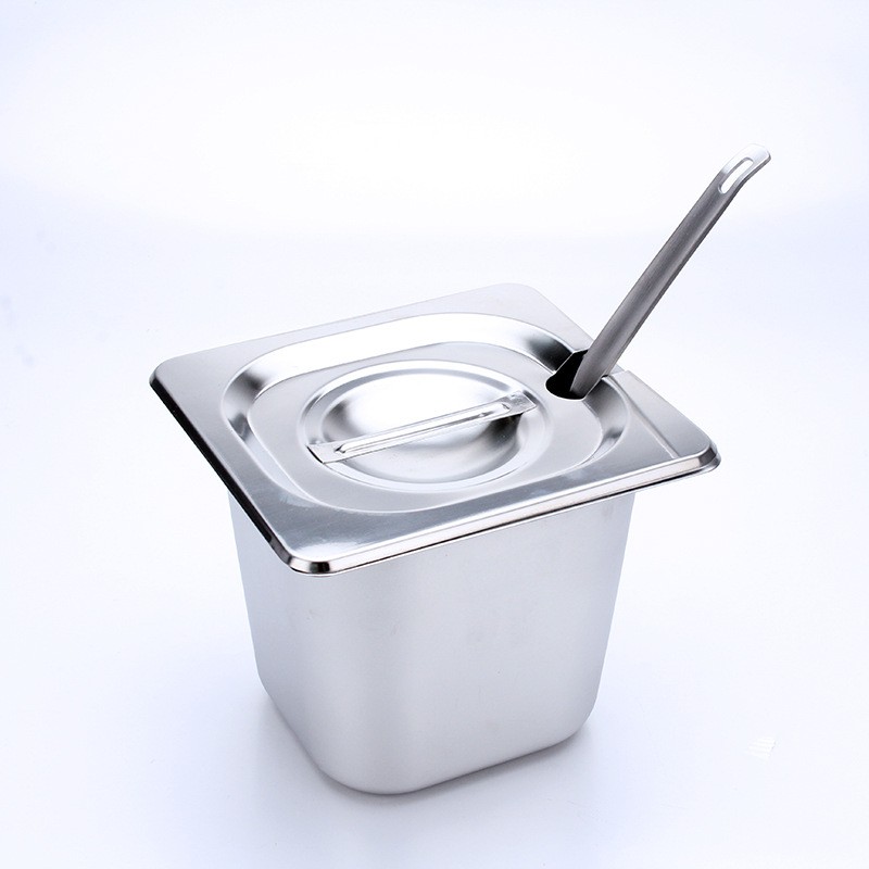 Khay Inox 1/6 Cao 10cm Nắp Khuyết Khay Inox 1/6 Cao 10cm Nắp Khuyết
