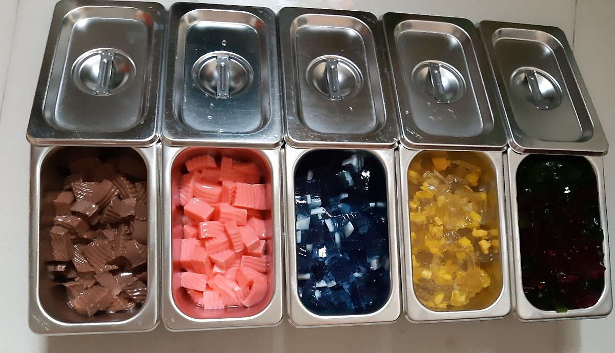 Combo 5 Khay Inox 1/9 Nắp Nguy&ecirc;n Đựng Thạch Topping