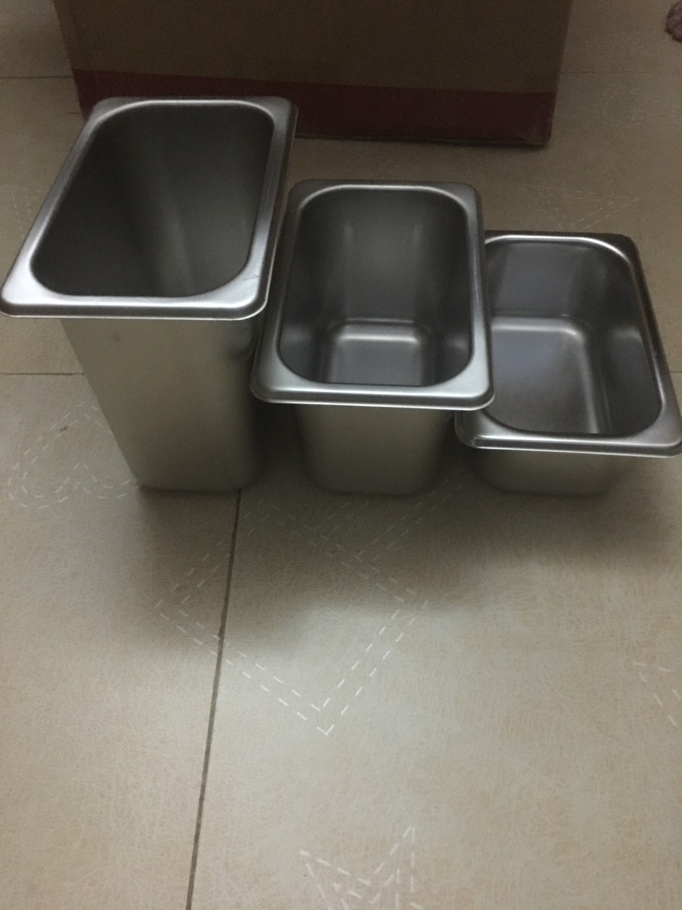 Khay Inox 1/9 3 K&iacute;ch Thước 6,5cm, 10cm va 15cm